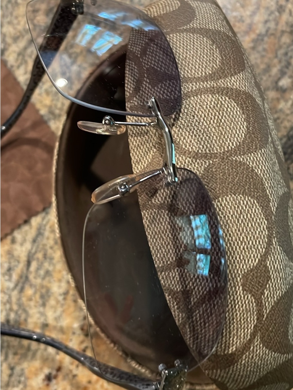 Men's Rimless Sunglasses with Dark Smoke Lenses